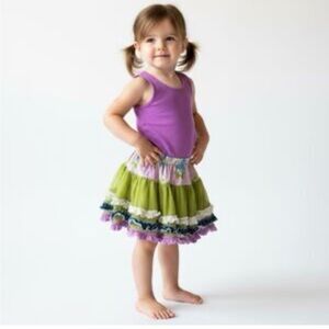 Matilda Jane Hammond Bay Raven Ruffle Twirl Skirt girls sz 4